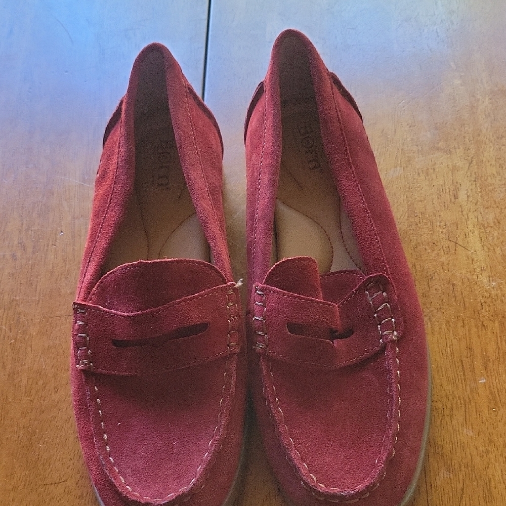Women's Born Red Suede Loafers
